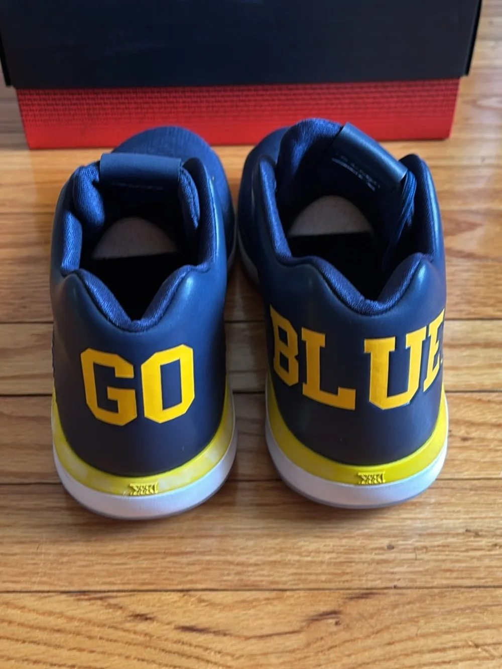 New in Original Box Nike Men's Navy and Yellow Athletic Basketball Shoes
